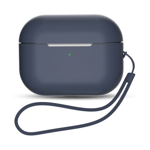 Silicone Case for AirPods Pro 2 / AirPods Pro 1 + Wrist Strap Lanyard - blue, Hurtel 5907769355431 5907769355431