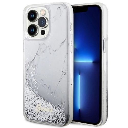 Guess GUHCP14XLCSGSGH iPhone 14 Pro Max 6.7" white/white hardcase Liquid Glitter Marble, Guess 3666339127336 3666339127336