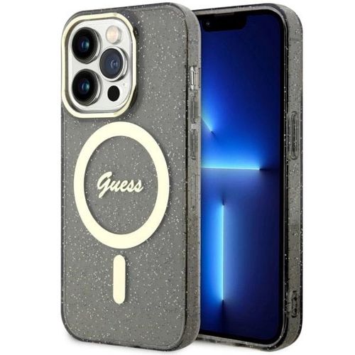 Guess GUHMP14LHCMCGK iPhone 14 Pro 6.1" black/black hardcase Glitter Gold MagSafe, Guess 3666339125585 3666339125585