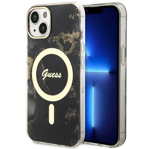 Guess GUHMP14MHTMRSK iPhone 14 Plus 6.7" black/black hardcase Golden Marble MagSafe, Guess 3666339115760 3666339115760