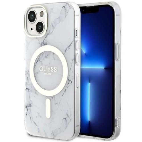 Guess GUHMP14MPCUMAH iPhone 14 Plus 6.7" white/white hardcase Marble MagSafe, Guess 3666339127275 3666339127275
