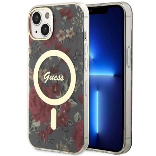 Guess Flower MagSafe case for iPhone 14 - green, Guess 3666339115593