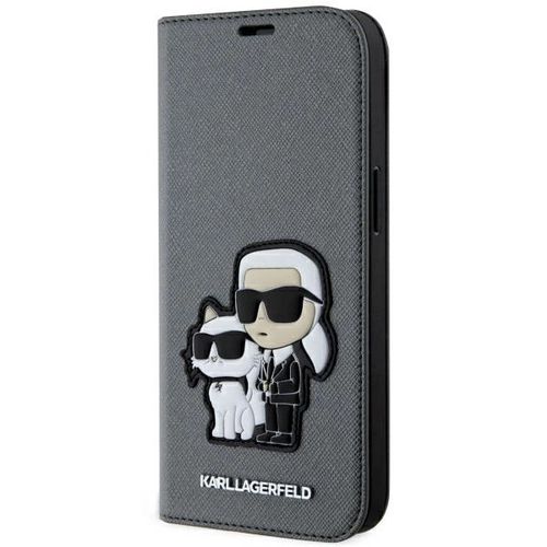 Karl Lagerfeld KLBKP14SSANKCPG iPhone 14 6.1&quot; bookcase silver/silver Saffiano Karl &amp; Choupette, Karl Lagerfeld 3666339122829 3666339122829