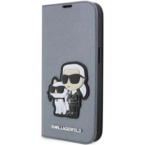 Karl Lagerfeld KLBKP14XSANKCPG iPhone 14 Pro Max 6.7&quot; bookcase silver/silver Saffiano Karl &amp; Choupette, Karl Lagerfeld 3666339122850 3666339122850
