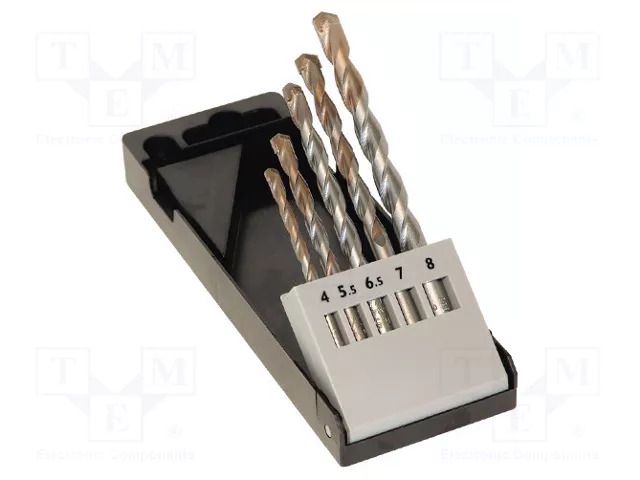 Drill set; for concrete; steel; box; concrete; 5pcs. C.K CK-3068A