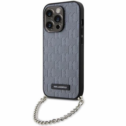 Karl Lagerfeld KLHCP14XSACKLHPG iPhone 14 Pro Max 6.7&quot; silver/silver hardcase Saffiano Monogram Chain, Karl Lagerfeld 3666339122935 3666339122935