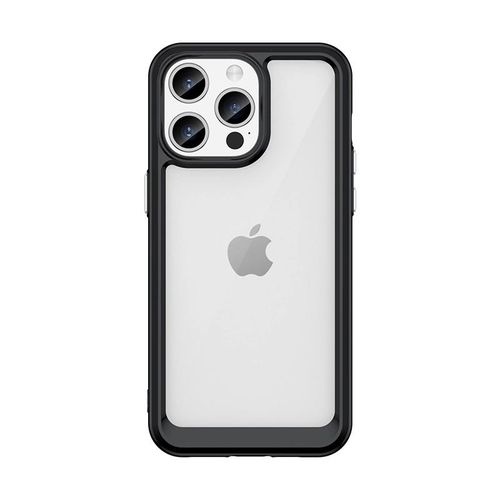 iPhone 15 Pro Outer Space reinforced case with a flexible frame - black, Hurtel 5907769356681 5907769356681