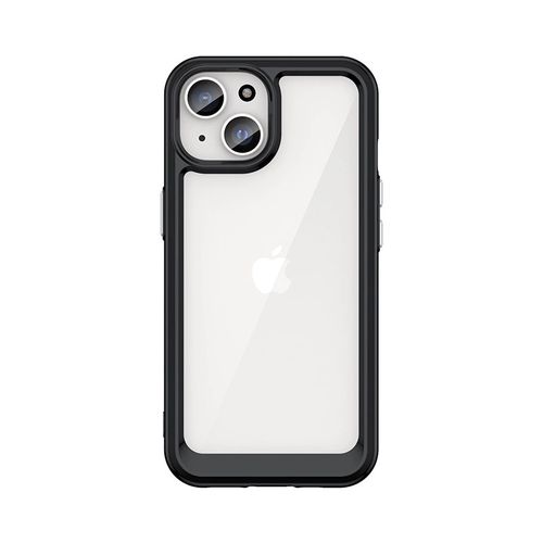 Reinforced case with flexible frame for iPhone 15 Plus Outer Space - black, Hurtel 5907769356643 5907769356643