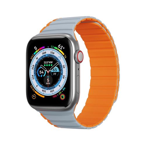 Magnetic Apple Watch SE, 9, 8, 7, 6, 5, 4, 3, 2, 1 (41, 40, 38 mm) Dux Ducis Strap (LD Version) - gray-orange, Dux Ducis 6934913027868 6934913027868