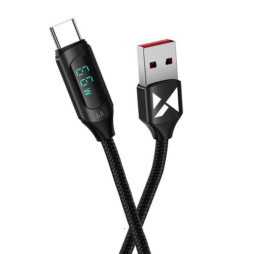Wozinsky WUACC2 USB A - USB C Cable with Display 66W 6A 2m - Black, Wozinsky 5907769308420 5907769308420