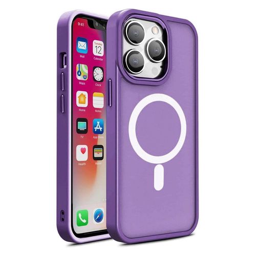 Armored magnetic iPhone 14 Plus MagSafe Color Matte Case - purple, Hurtel 5907769356001 5907769356001