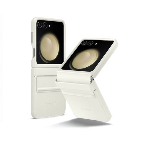 Eco-leather case for Samsung Galaxy Z Flip 5 - cream, Samsung 8806095071077 8806095071077