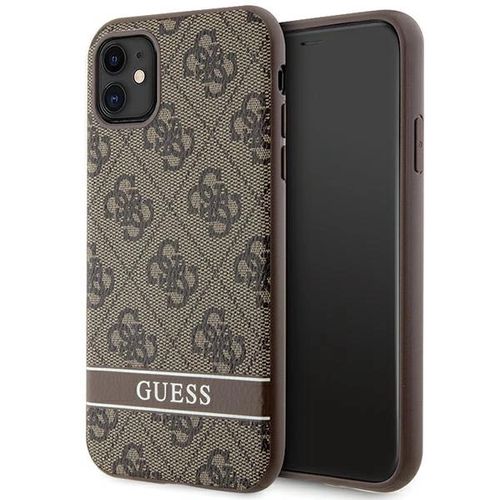 Guess GUHCN61P4SNW iPhone 11 / Xr brown/brown hardcase 4G Stripe, Guess 3666339170110 3666339170110