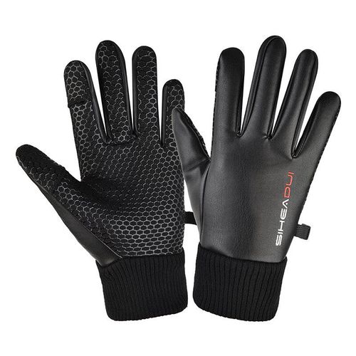 Men's insulated, anti-slip telephone gloves - black, Hurtel 5907769308000 5907769308000