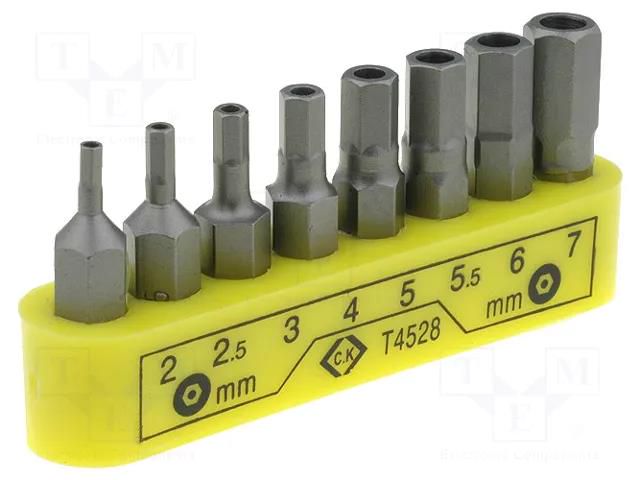 Kit: screwdriver bits; hex key with protection; 30mm; blister C.K CK-4528