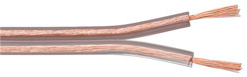 Speaker Cable transparent, 100 m - 100 m spool, cable diameter 2 x 4.0 mm², CCA 15021