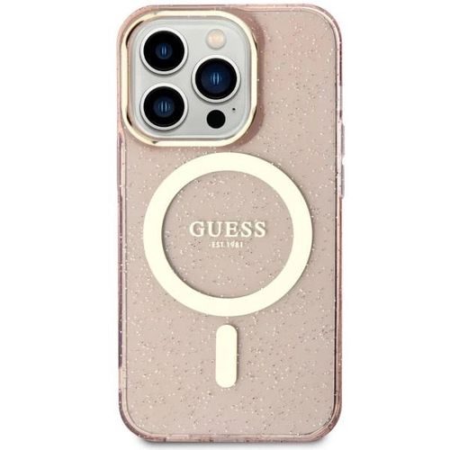 Guess GUHMN61HCMCGP iPhone 11 / Xr 6.1" pink/pink hardcase Glitter Gold MagSafe, Guess 3666339125806 3666339125806