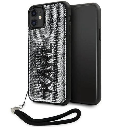 Karl Lagerfeld KLHCN61PSQRKS iPhone 11 / Xr 6.1" silver/silver hardcase Sequins Cord, Karl Lagerfeld 3666339128029 3666339128029
