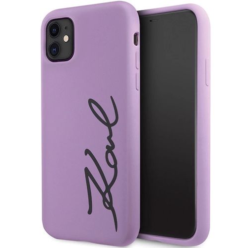 Karl Lagerfeld KLHCN61SKSVGU iPhone 11 / Xr 6.1" purple/purple hardcase Silicone Signature, Karl Lagerfeld 3666339130602 3666339130602