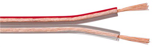 Speaker Cable transparent, 50 m - 50 m roll, cable diameter 2 x 0.75 mm², CU 15124