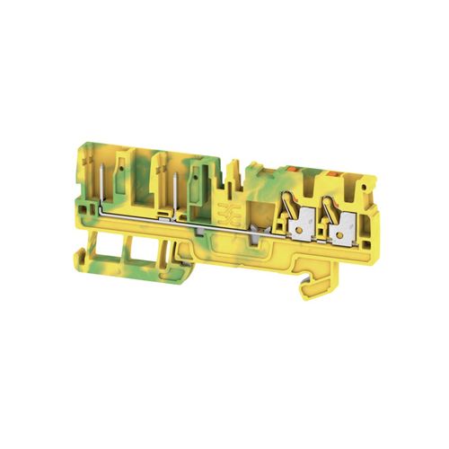 PE terminal, PUSH IN, 2.5 mm², 800 V, Number of connections: 4, Number of levels: 1, Green/yellow Weidmuller 1513920000