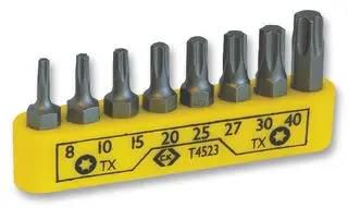 BIT SET, TORX SCREWS, 8PC T4523