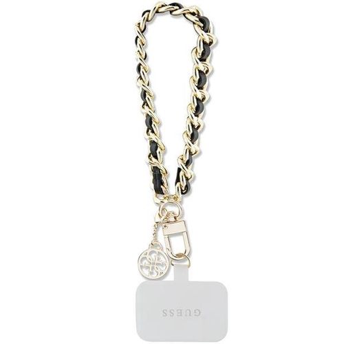 Guess GUOUCHSAMC4K Universal Hand Strap Case - Black Saffiano Chain 4G Charm, Guess 3666339170653 3666339170653