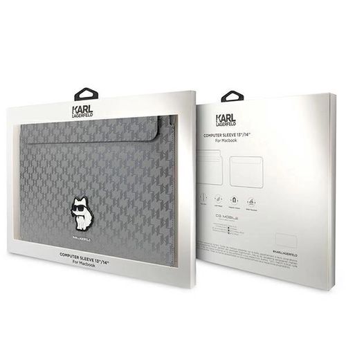 Karl Lagerfeld Saffiano Monogram Choupette case for a 14&quot; laptop - silver, Karl Lagerfeld 3666339170585 3666339170585