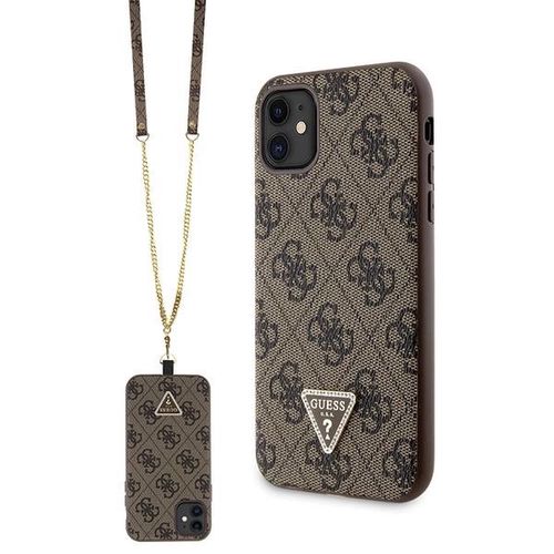 Guess GUHCN61P4TDSCPW Case for iPhone 11 / Xr - Brown Crossbody 4G Metal Logo, Guess 3666339146849 3666339146849