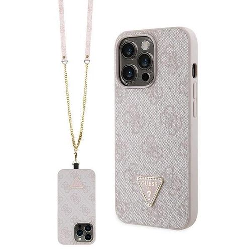 Guess GUHCP13XP4TDSCPP case for iPhone 13 Pro Max 6.7&quot; - pink Crossbody 4G Metal Logo, Guess 3666339147174 3666339147174