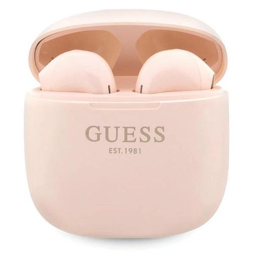 Guess Classic EST Logo TWS Bluetooth headphones + docking station - pink, Guess 3666339120856