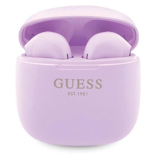 Guess GUTWST26PSU TWS Bluetooth headphones + docking station - purple Classic EST Logo, Guess 3666339120863 3666339120863
