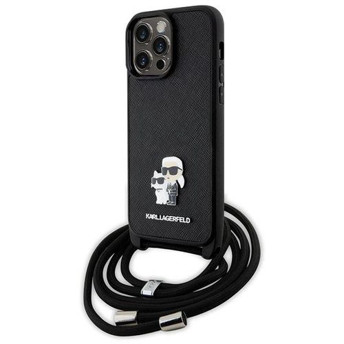 Karl Lagerfeld KLHCP14XSAKCPSK case for iPhone 14 Pro Max 6.7" hardcase - black Crossbody Saffiano Metal Pin Karl&Choupette, Karl Lagerfeld 3666339165741 3666339165741