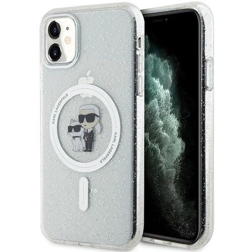 Karl Lagerfeld KLHMN61HGKCNOT case for iPhone 11 / Xr - transparent hardcase Karl&amp;Choupette Glitter MagSafe, Karl Lagerfeld 3666339162672 3666339162672
