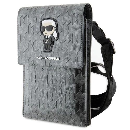 Karl Lagerfeld Bag KLWBSAKHPKG case - silver Saffiano Monogram Ikonik, Karl Lagerfeld 3666339170615 3666339170615