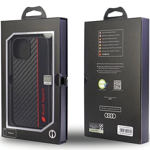 Audi Carbon Fiber Stripe iPhone 14 6.1&quot; black/black hardcase AUS-TPUPCIP14-R8/D1-BK, Audi 6955250225304 6955250225304