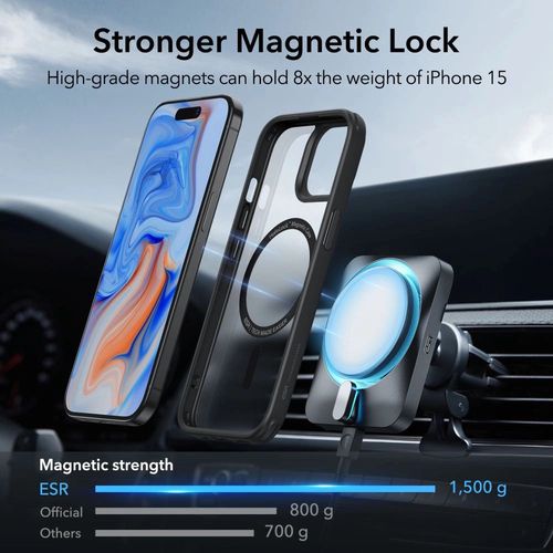 ESR Classic Hybrid Halolock Case with MagSafe for iPhone 15 - Matte Black, ESR 4894240177990 4894240177990