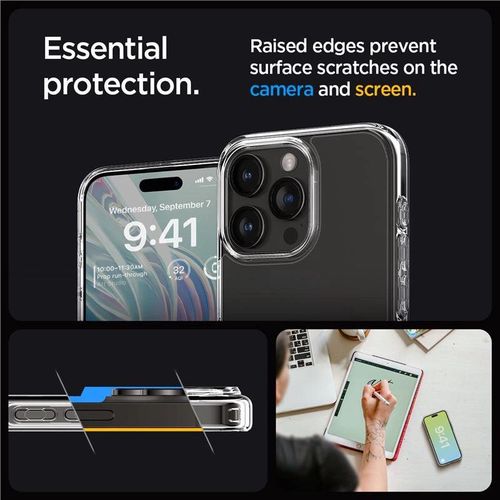 Spigen Crystal Hybrid iPhone 15 Pro Case - Clear, Spigen 8809896747806 8809896747806
