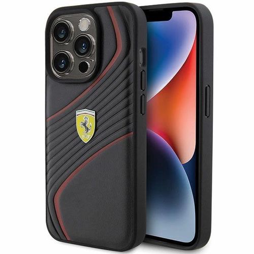 Ferrari Twist Metal Logo case for iPhone 15 Pro - black, Ferrari 3666339171018 3666339171018