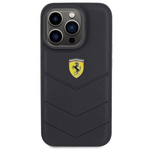 Ferrari Quilted Metal Logo case for iPhone 15 Pro - black, Ferrari 3666339171056 3666339171056