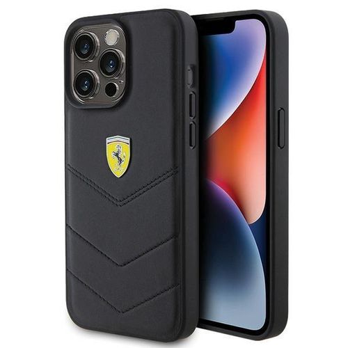 Ferrari Quilted Metal Logo case for iPhone 15 Pro Max - black, Ferrari 3666339171063 3666339171063