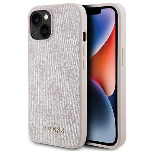 Guess 4G Metal Gold Logo iPhone 15 Plus Case - Pink, Guess 3666339171797 3666339171797