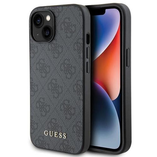 Guess 4G Metal Gold Logo iPhone 15 Case - Gray, Guess 3666339171742 3666339171742