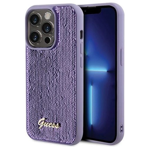 Guess Sequin Script Metal case for iPhone 15 Pro Max - purple, Guess 3666339176259 3666339176259