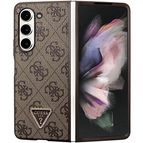 Guess Leather 4G Triangle Strass case for Samsung Galaxy Z Fold 5 - brown, Guess 3666339173920 3666339173920