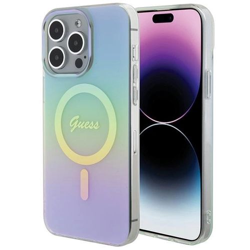 Guess IML Iridescent MagSafe case for iPhone 15 Pro - turquoise, Guess 3666339154943 3666339154943