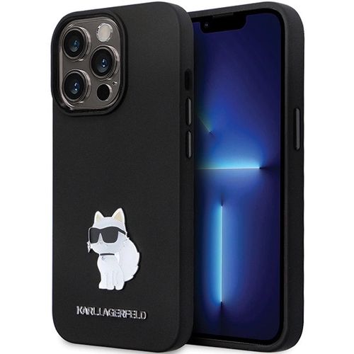 Karl Lagerfeld KLHCP13LSMHCNPK case for iPhone 13 Pro / 13 - black Silicone C Metal Pin, Karl Lagerfeld 3666339166298 3666339166298