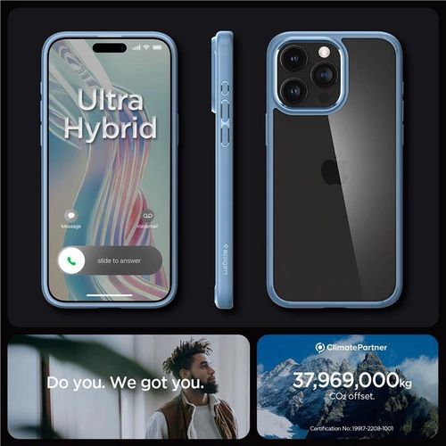 Spigen Crystal Hybrid Case for iPhone 15 Pro Max - Clear Blue, Spigen 8809896747561 8809896747561