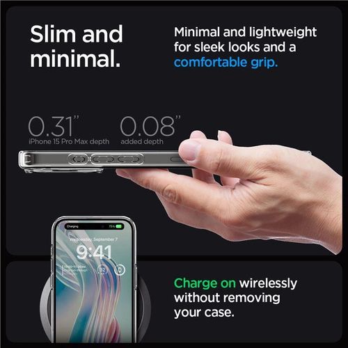 Spigen Crystal Hybrid Case for iPhone 15 Pro Max - Clear, Spigen 8809896747554