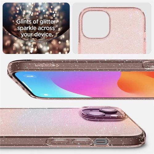 Spigen Liquid Crystal Glitter iPhone 15 Plus Case - Pink/Clear, Spigen 8809896749886 8809896749886